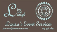 Laura’s Event Services business card